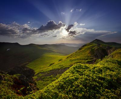 Bieszczady .Widok z Krzemienia