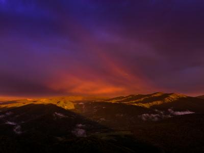 Bieszczady. Okolice Dwernika z lotu ptaka.