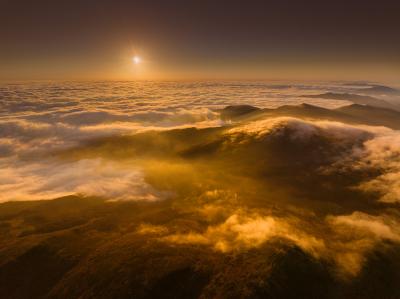 Bieszczady. Bukowe Berdo z lotu ptaka.